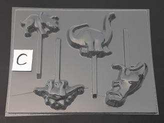 556sp Jurassic Dinosaurs Chocolate Candy Lollipop Mold FACTORY SECOND